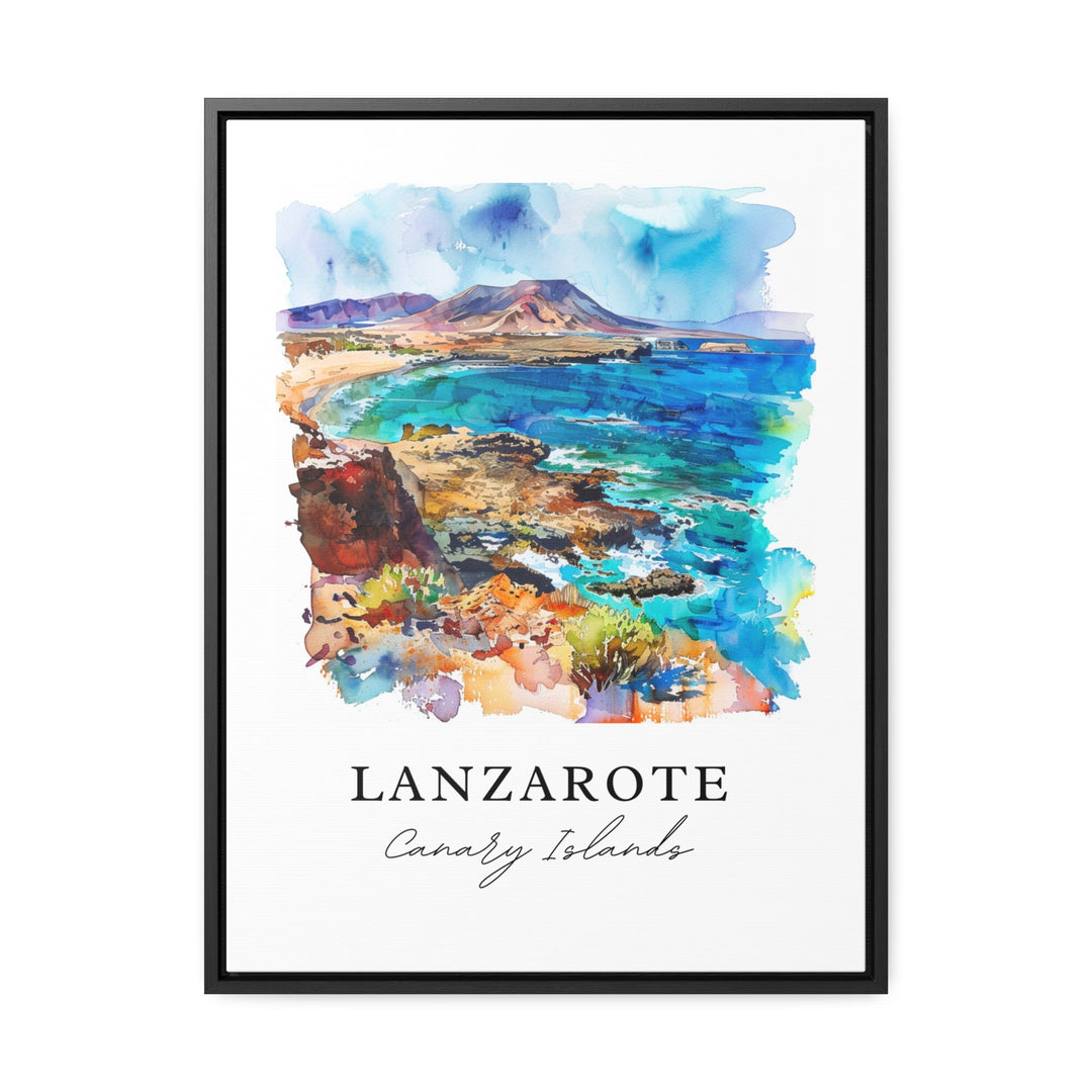 Lanzarote Wall Art, Canary Islands Print, Lanzarote Watercolor Art, Lanzarote Spain Gift,