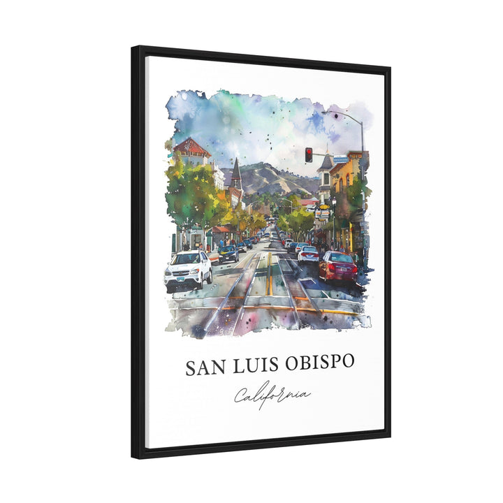 San Luis Obispo Art, San Luis Obispo Print, SLO California Watercolor, San Luis Obispo Gift,