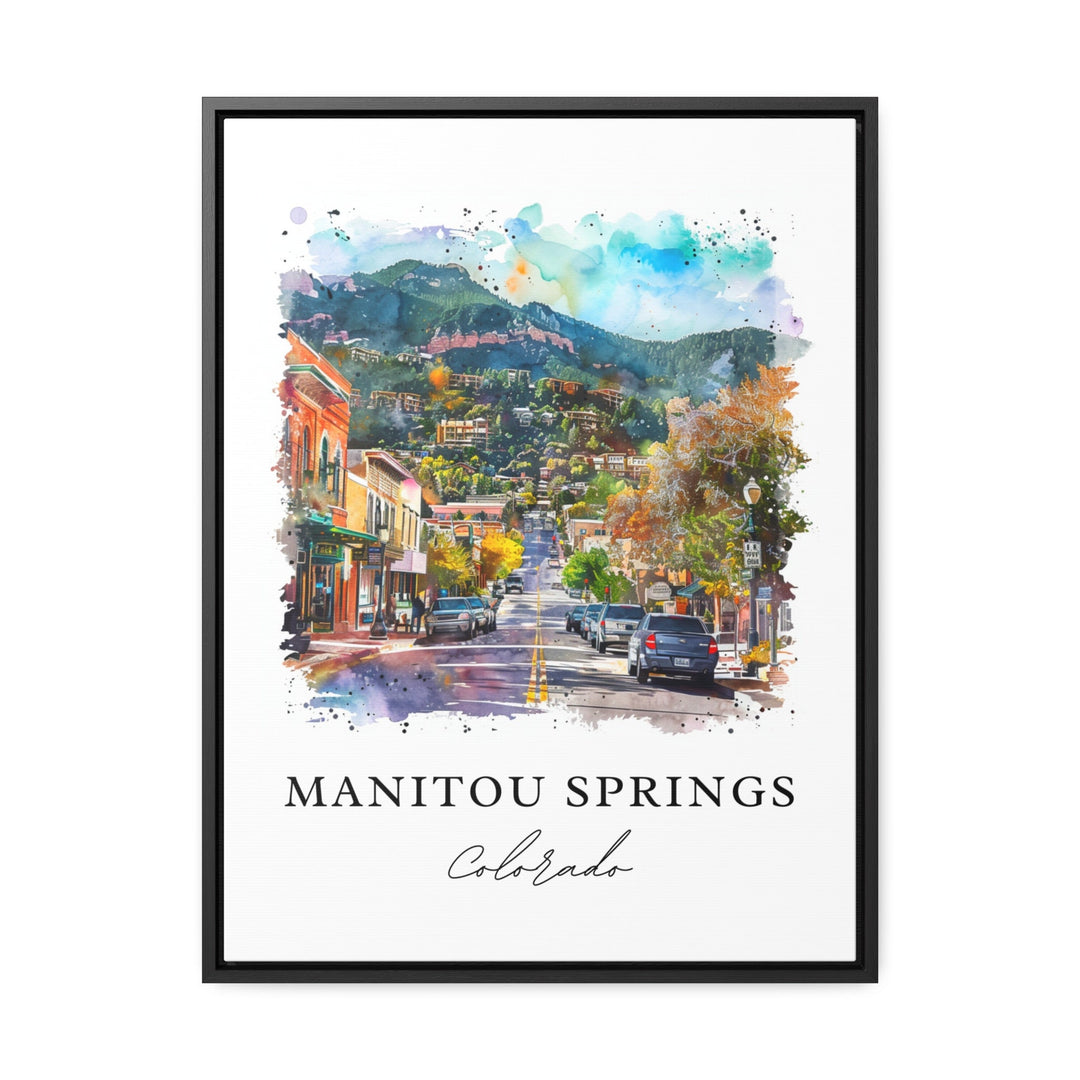 Manitou Springs Art, Manitou Springs CO Print, Pikes Peak Watercolor, Manitou Springs Gift,