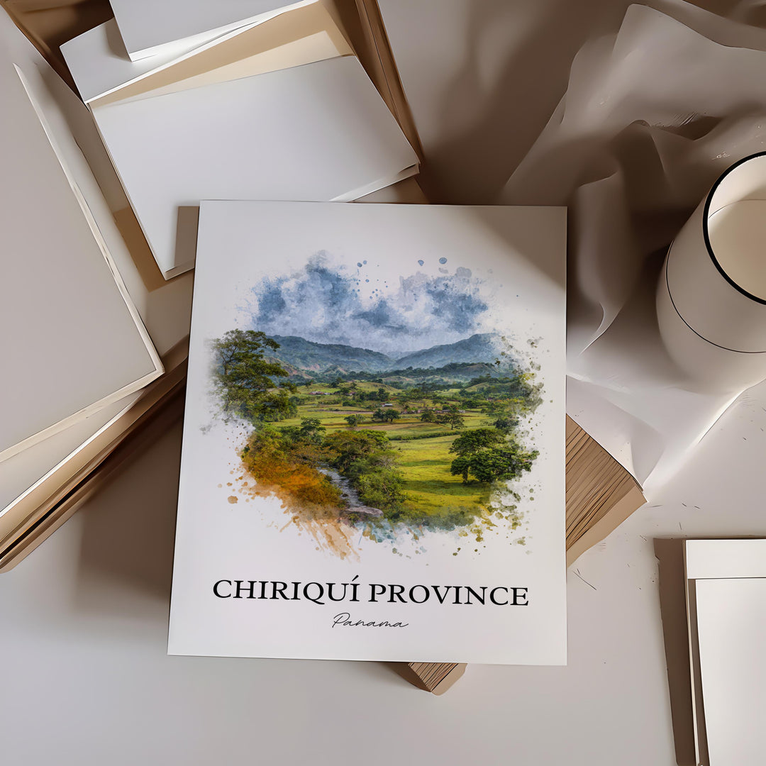 Chiriquí Province Wall Art, Panama Print, Panama Watercolor Art, Chiriquí Province Gift, Travel Print, Travel Poster, Housewarming Gift