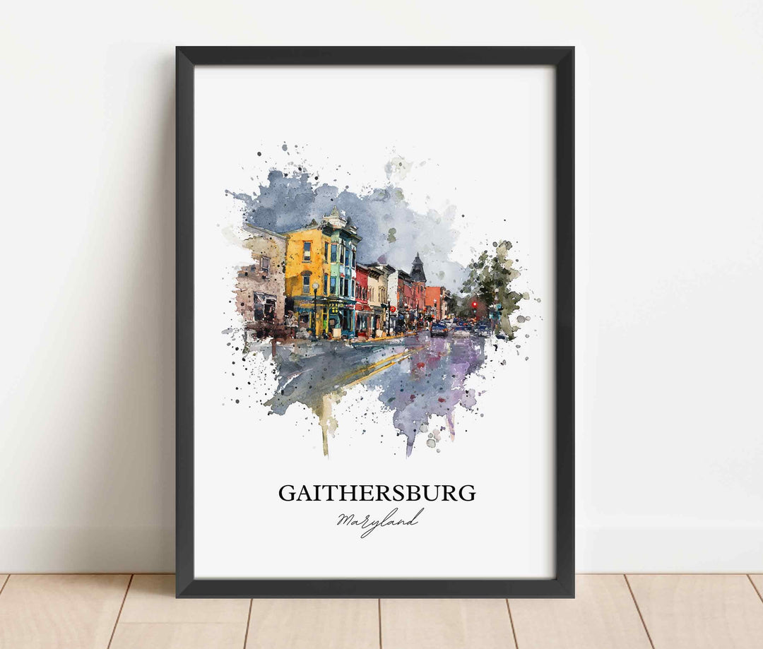 Gaithersburg, Maryland, USA – Watercolor Art Print