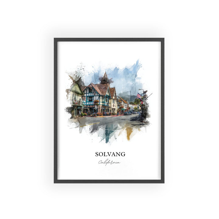 Solvang, California – Watercolor Art Print