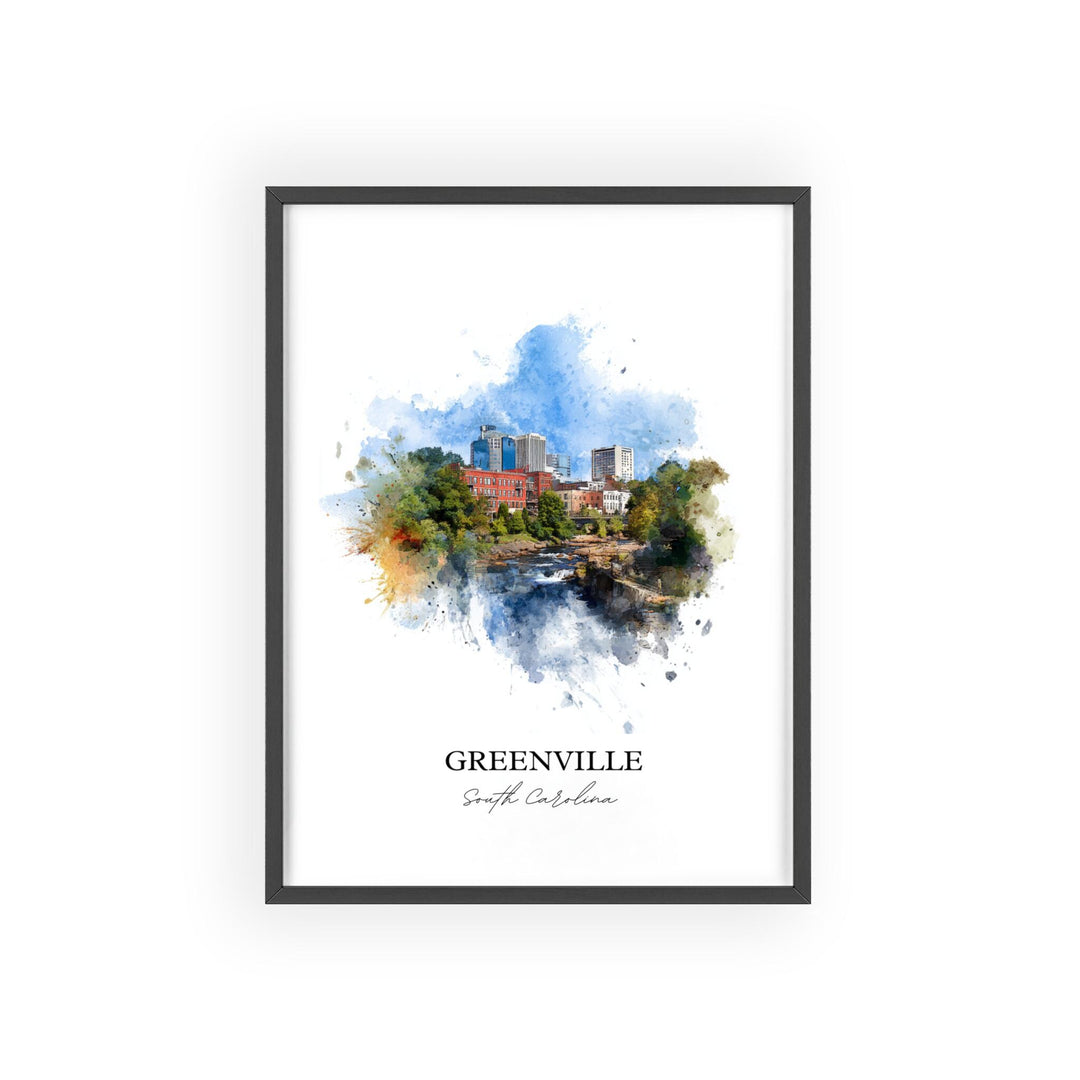 Greenville, South Carolina – Watercolor Art Print