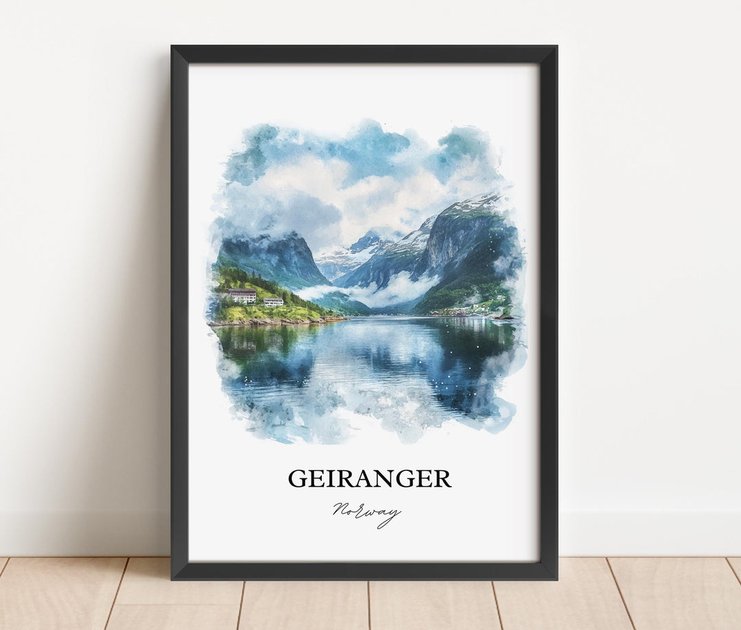 Geiranger, Norway – Watercolor Art Print