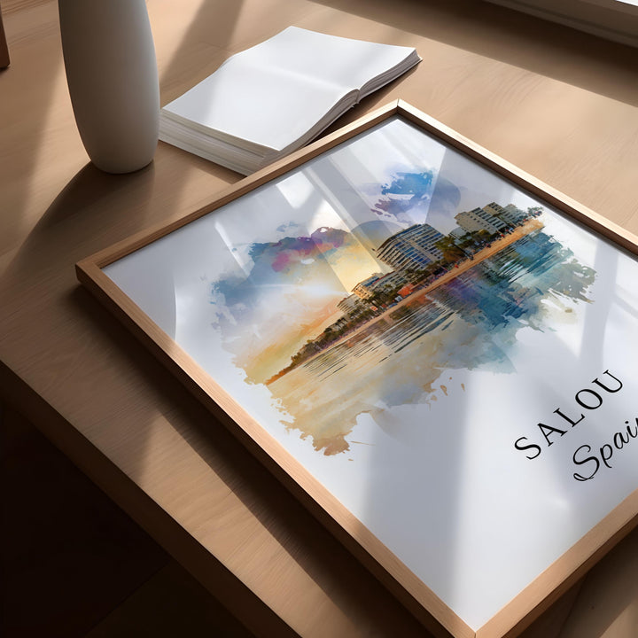 Salou Spain wall art - Spain, Salou poster, Salou Wedding gift, Birthday present, Custom Text, Personalised Gift