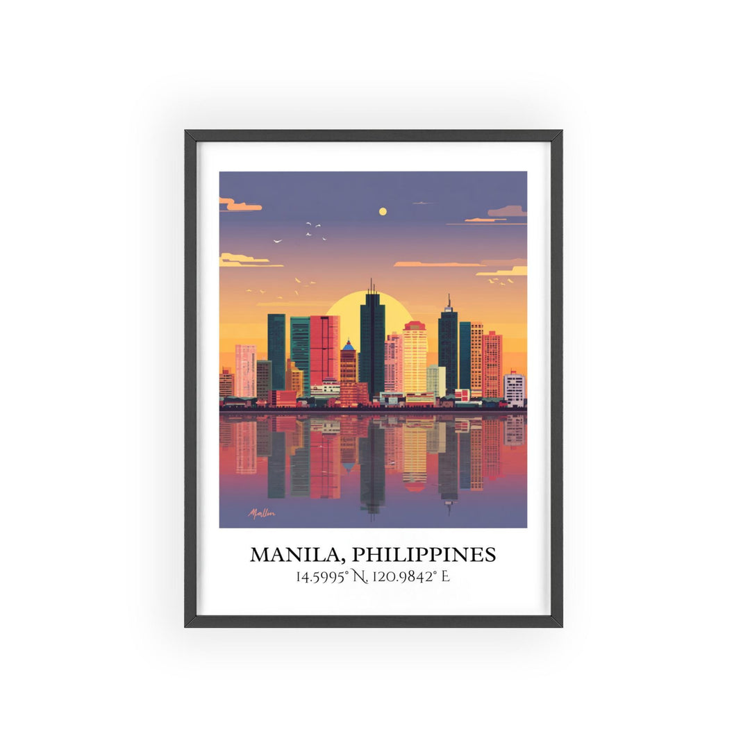 Manila Art, Philippines Retro Travel Art, Manila Home Decor, Philippines Gift, Manila Travel Art, Travel Prints, Housewarming Gift