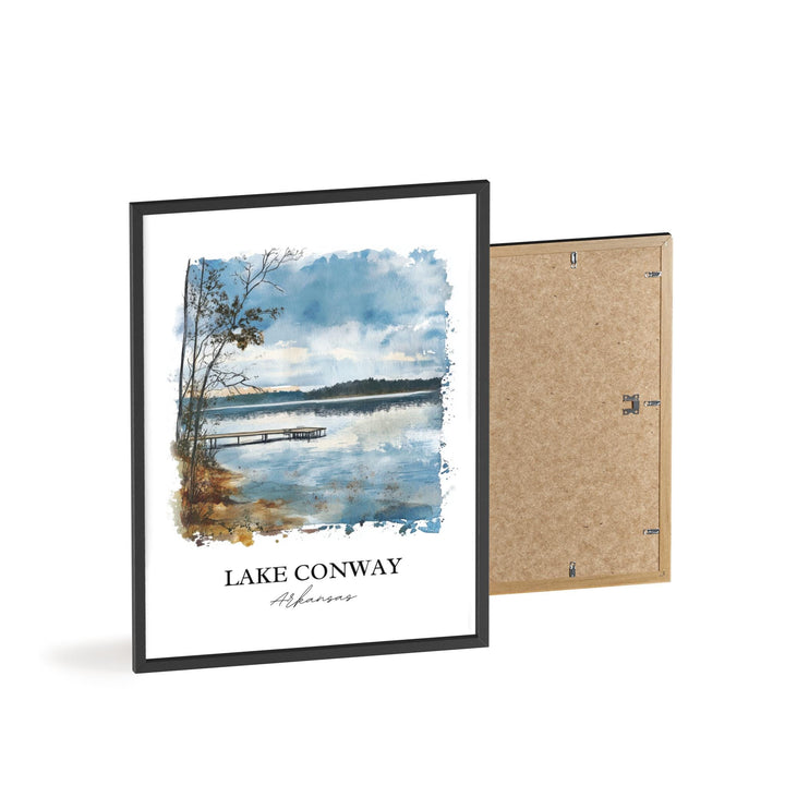 Lake Conway Wall Art, Arkansas Print, Arkansas Watercolor Art, Lake Conway Gift, Travel Print, Travel Poster, Housewarming Gift