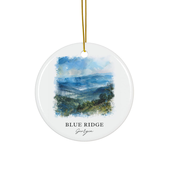 Blue Ridge Georgia Ornament: Unique Blue Ridge Souvenir, Blue Ridge Xmas Decor, and Authentic Blue Ridge GA Gift