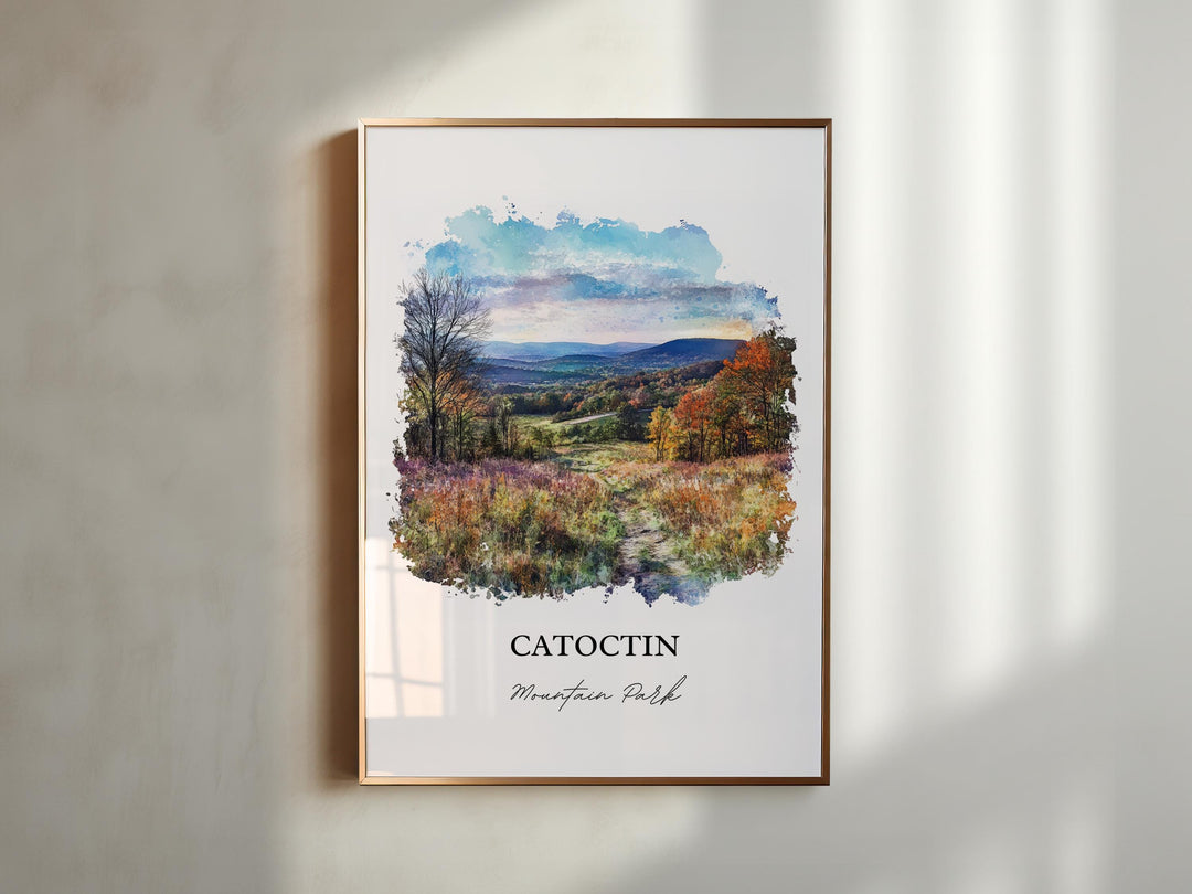 Catoctin National Park Art, Monocacy Valley Print, Maryland Watercolor Art, Catoctin Gift, Travel Print, Travel Poster, Housewarming Gift