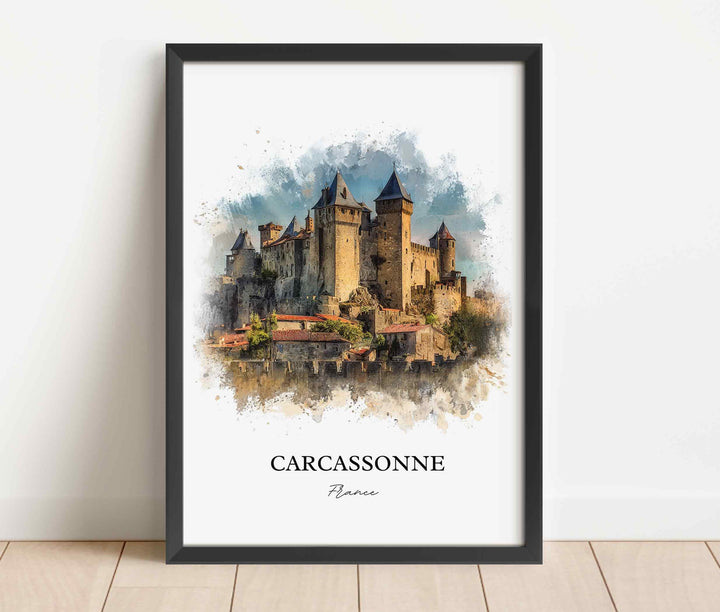 Carcassonne, France – Watercolor Art Print