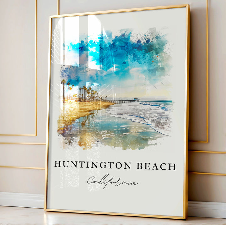 Huntington Beach Art Print, California Print, LA Wall Art, Huntington Beach Gift,