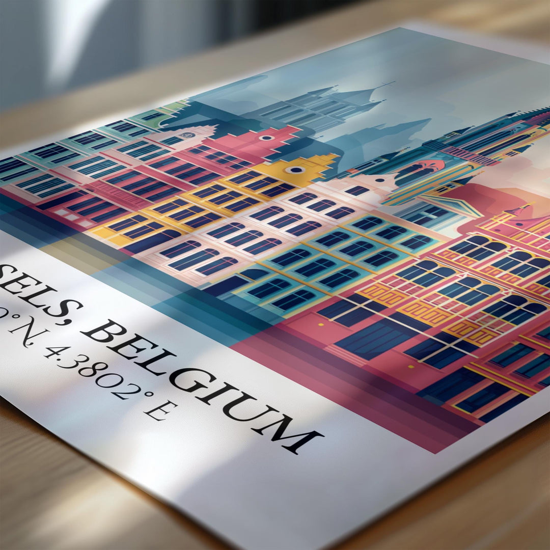 Brussels Art, Brussels Retro Travel Art, Brussels Home Decor, Brussels Belgium Gift, Belgium Travel Art, Travel Prints, Housewarming Gift