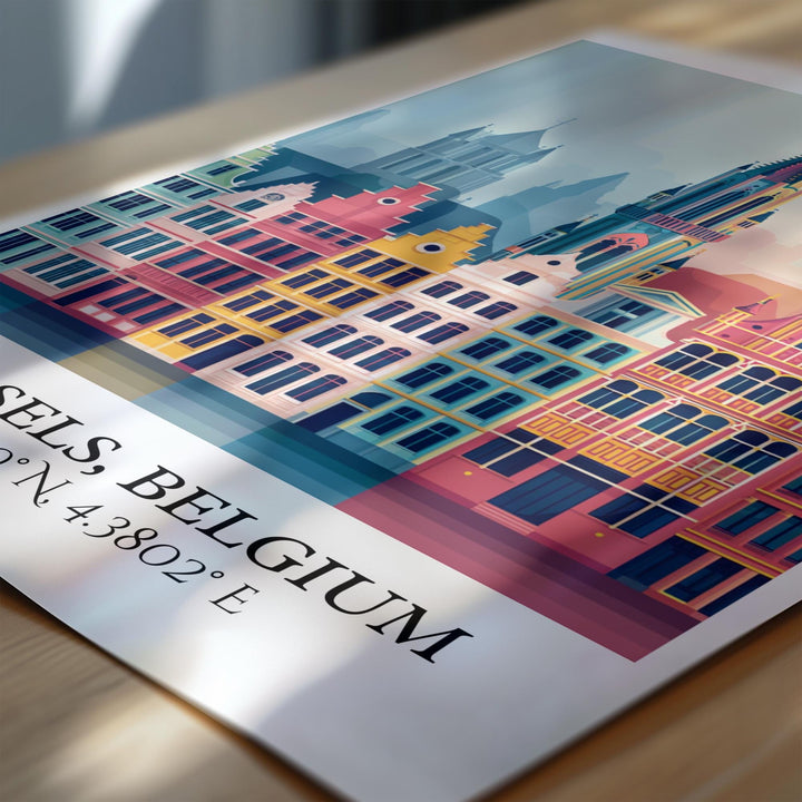 Brussels Art, Brussels Retro Travel Art, Brussels Home Decor, Brussels Belgium Gift, Belgium Travel Art, Travel Prints, Housewarming Gift