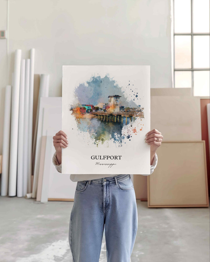 Gulfport, Mississippi – Watercolor Art Print