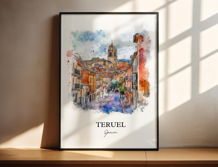Teruel Spain Travel Print Wall Art Teruel Wall Hanging Home Décor Aragon Region Gift Art Lovers Spain Art Lover Gift Teruel Poster