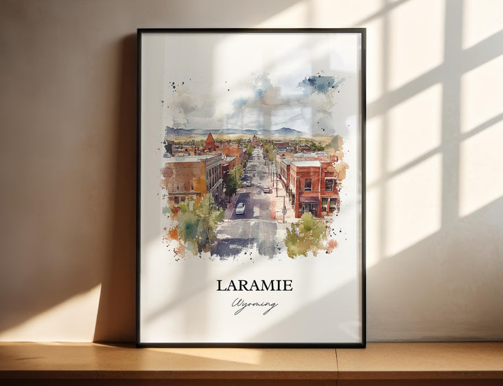 Laramie WY Wall Art, Albany County WY Print, Wyoming Watercolor Art, Laramie Wyoming Gift, Travel Print, Travel Poster, Housewarming Gift