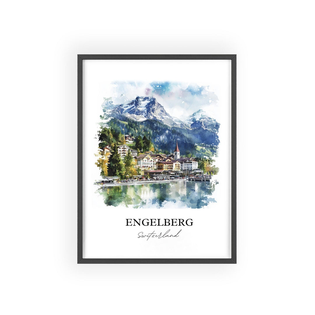 Engelberg Travel Print Wall Art Engelberg Wall Hanging Home Décor Switzerland Gift Art Lovers Switzerland Art Lover Gift Engelberg Poster