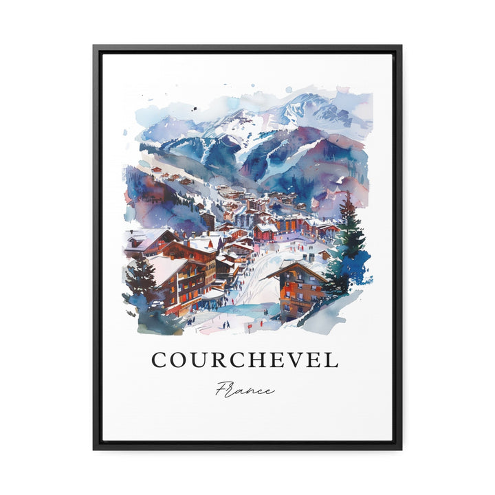 Courchevel France Art, Courchevel Print, French Alps Watercolor Art, Tarentaise Valley Gift,