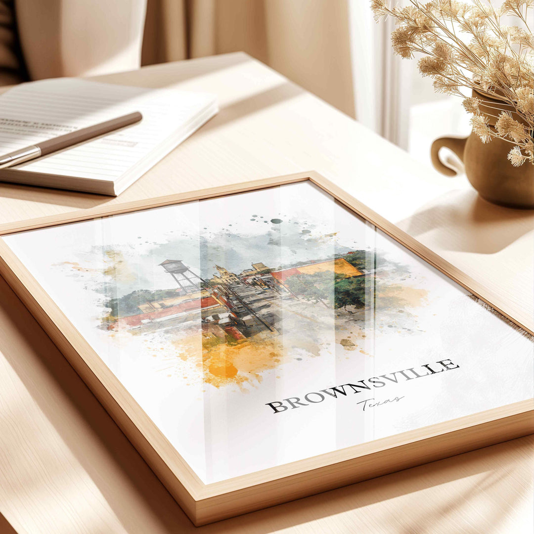 Brownsville, Texas – Watercolor Art Print