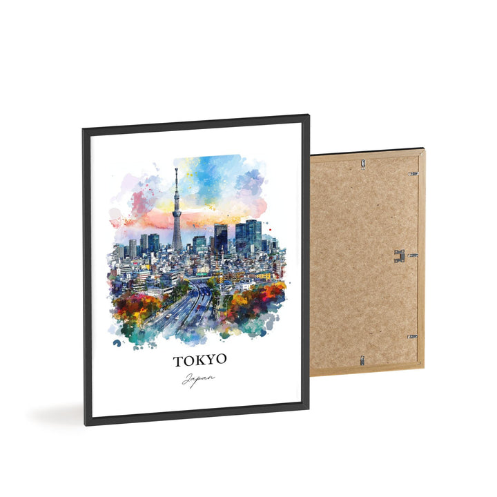 Tokyo Wall Art, Tokyo Skyline Print, Japan Watercolor Art, Tokyo Japan Gift, Travel Print, Travel Poster, Housewarming Gift