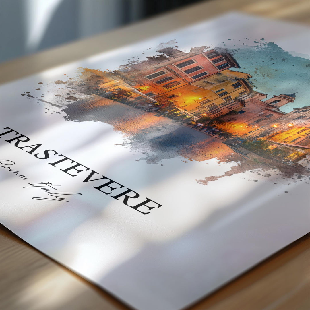 Trastevere, Italy – Watercolor Art Print