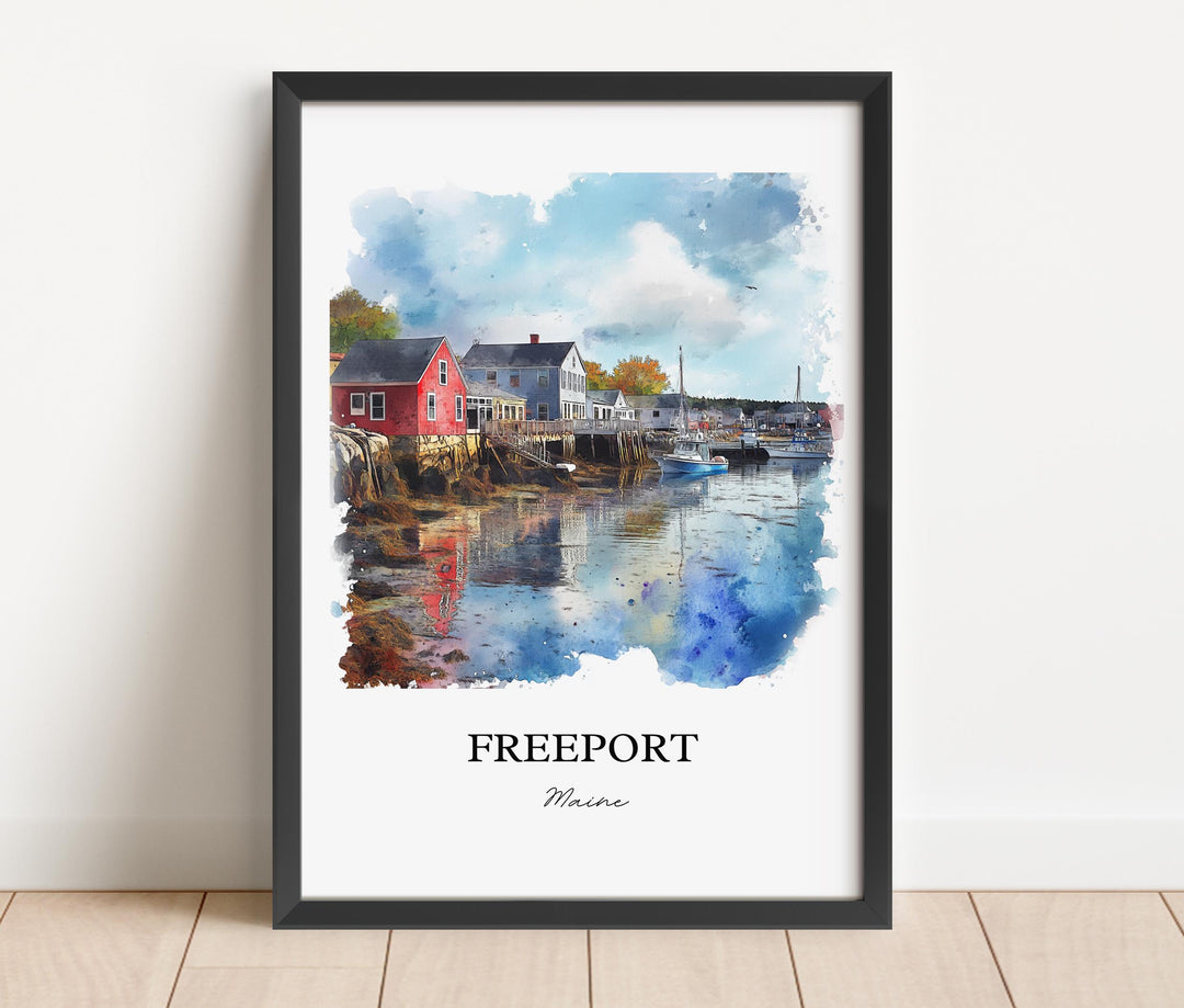 Freeport, Maine, Maine – Watercolor Art Print