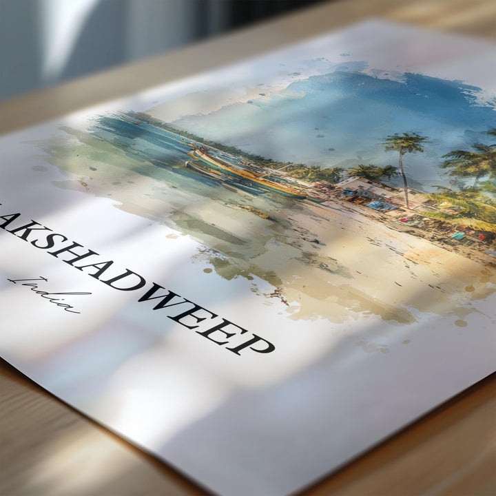 Lakshadweep Wall Art, Lakshadweep India Print, India Watercolor Art, Lakshadweep Gift, Travel Print, Travel Poster, Housewarming Gift