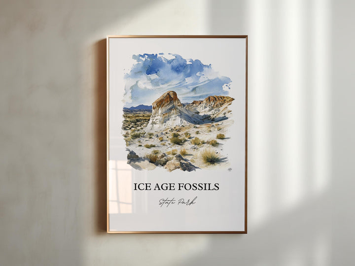 Ice Age Fossils Park Art, Las Vegas Print, Nevada Artwork, Ice Age Fossils State Park Gift, Travel Print, Travel Poster, Housewarming Gift