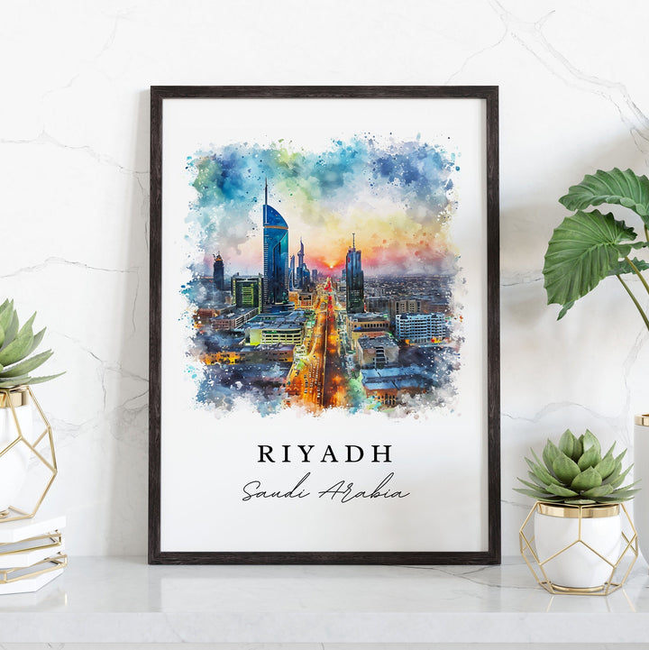 Riyadh wall art - Saudi Arabia, Riyadh print, Riyadh Skyline gift, Birthday present, Custom Text, Perfect Gift