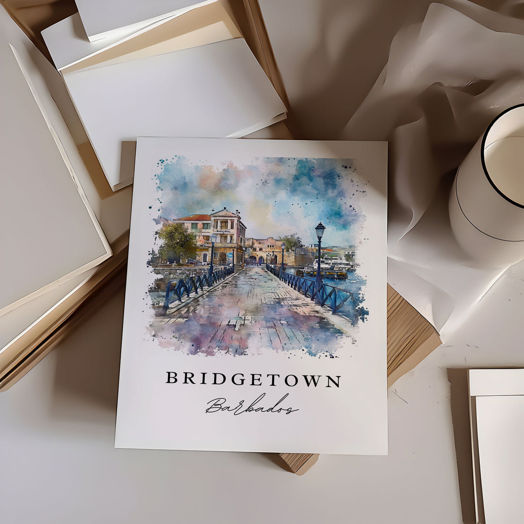 Bridgetown Wall Art - Barbados Print