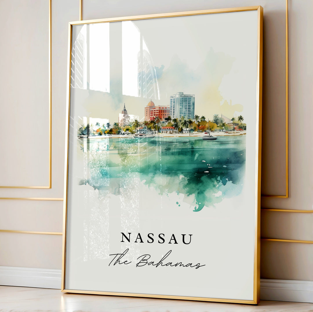 Nassau Bahamas wall art - The Bahamas, Nassau Bahamas poster, Nassau Bahamas Wedding gift, Birthday present, Custom Text, Personalized Gift