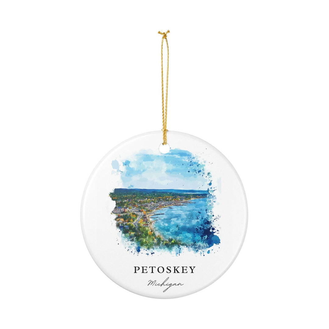 Petoskey Michigan Ornament: Unique Petoskey Souvenir, Petoskey Xmas Decor, and Authentic Petoskey MI Gift