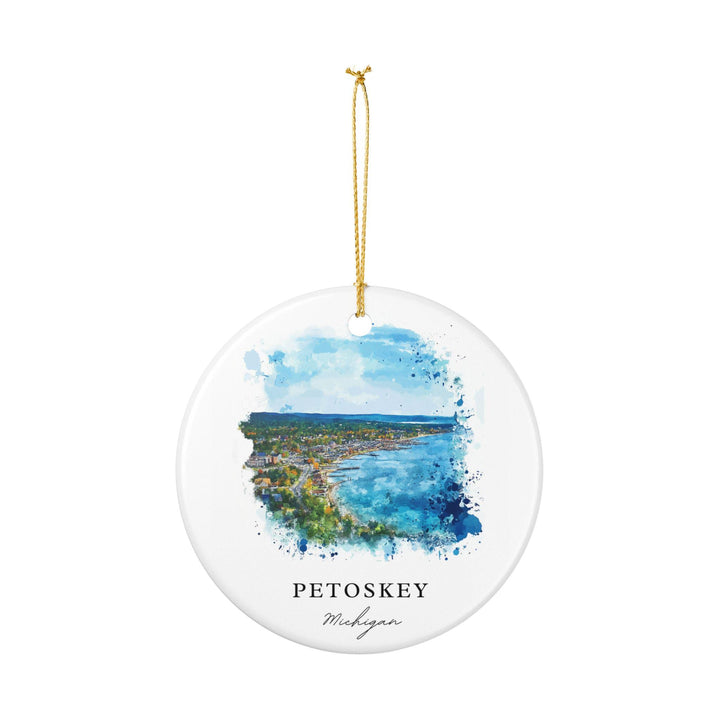 Petoskey Michigan Ornament: Unique Petoskey Souvenir, Petoskey Xmas Decor, and Authentic Petoskey MI Gift