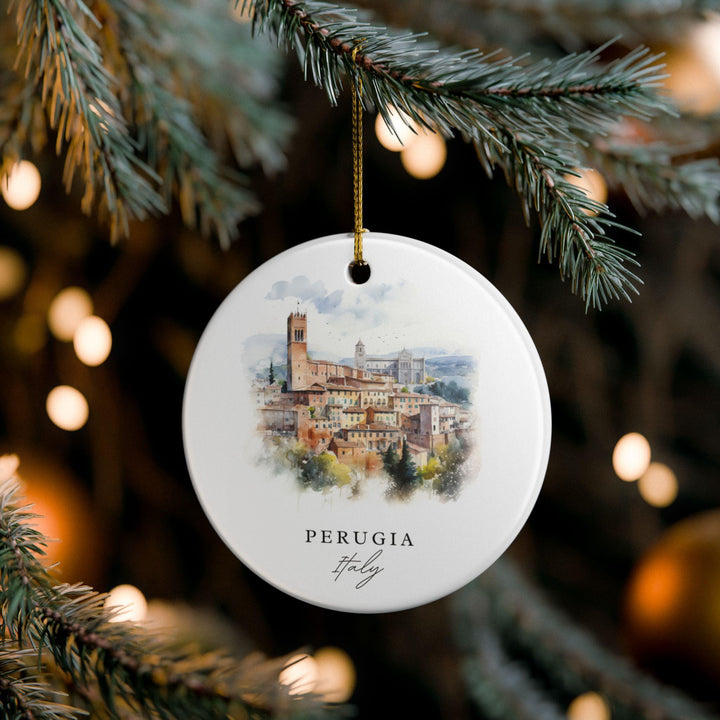 Perugia Italy Ornament: Unique Perugia Souvenir, Perugia Italy Xmas Decor, and Authentic Perugia Italy Gift