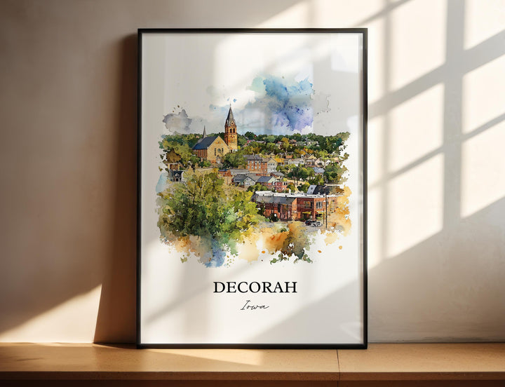 Decorah Iowa Wall Art, Decorah Print, Winneshiek County IA Artwork, Decorah Iowa Gift, Travel Print, Travel Poster, Housewarming Gift