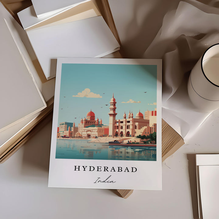 Hyderabad India modern wall art - India, Hyderabad poster, Hyderabad Wedding gift, Birthday present, Custom Text, Personalised Gift