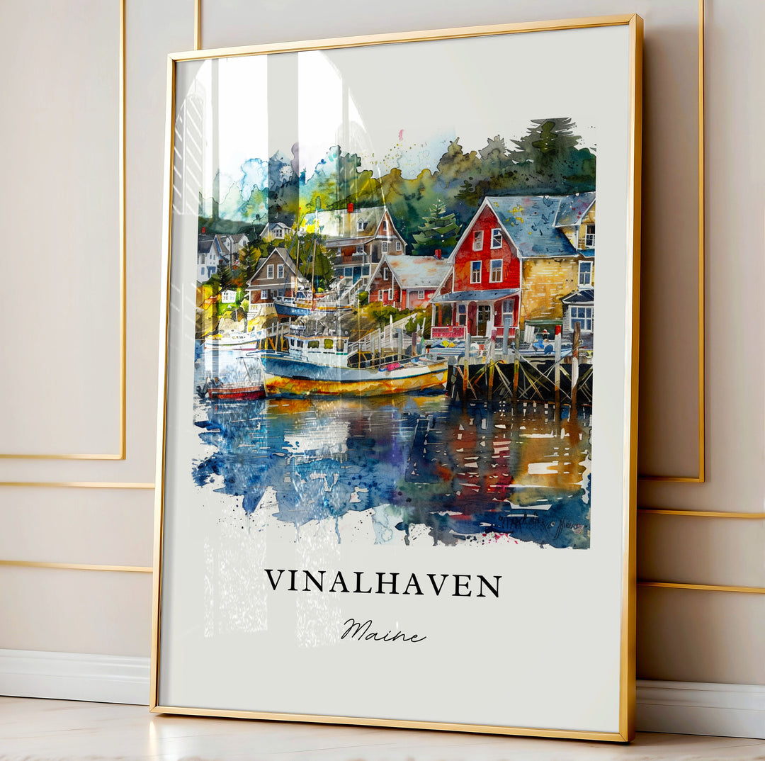 Vinalhaven ME Art, Fox Islands Maine Print, Knox County ME Watercolor Art, Vinalhaven Gift,