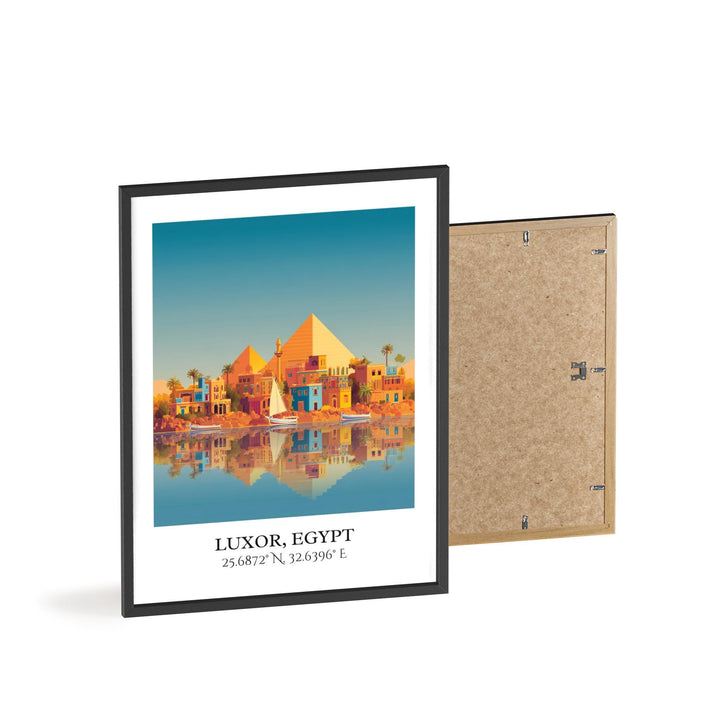 Luxor Egypt Art, Luxor Egypt Retro Travel Art, Egypt Home Decor, Egypt Gift, Egyptian Travel Art, Travel Prints, Housewarming Gift