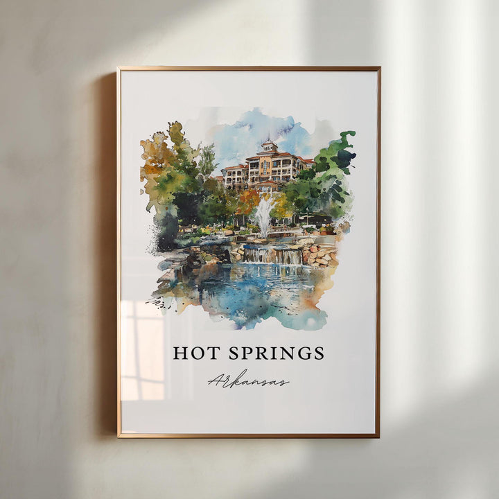 Hot Springs, Arkansas – Watercolor Art Print