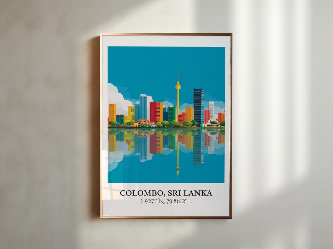 Colombo Sri Lanka Art, Sri Lanka Retro Travel Art, Sri Lanka Home Decor, Sri Lanka Gift, Colombo Art, Travel Prints, Housewarming Gift