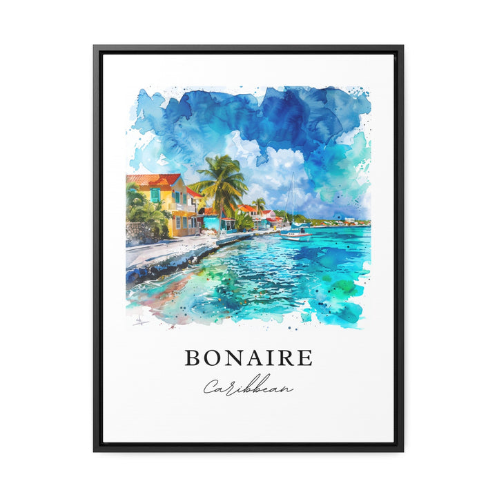 Bonaire Caribbean Wall Art, Bonaire Print, Bonaire Watercolor Art, Bonaire Caribbean Gift, Travel Poster, Housewarming Gift