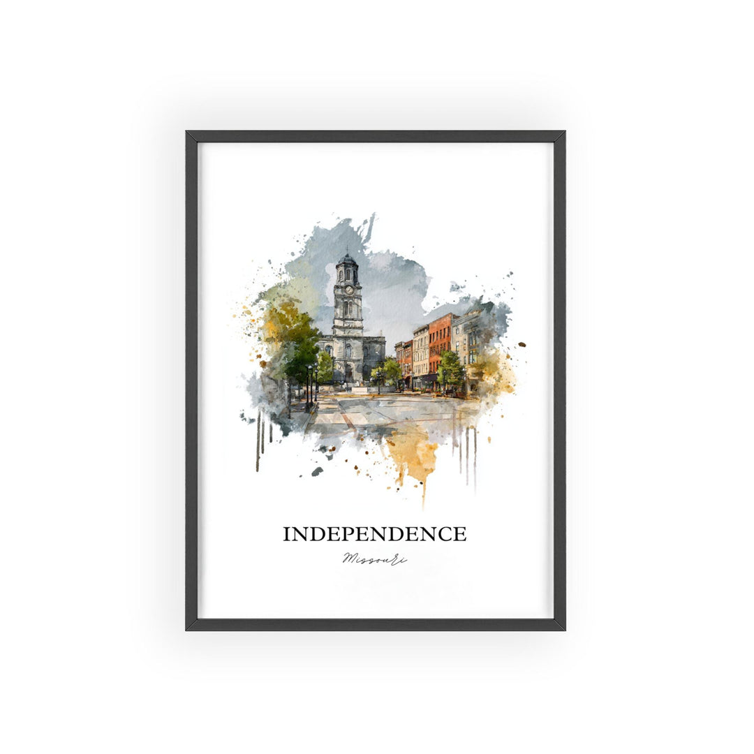 Independence, Missouri Wall Art, Missouri Print, Missouri Watercolor Art, Independence MO Gift, Travel Print, Travel Poster, Housewarming Gift
