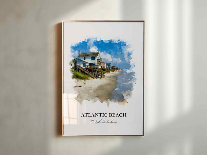 Atlantic Beach, NC – Watercolor Art Print