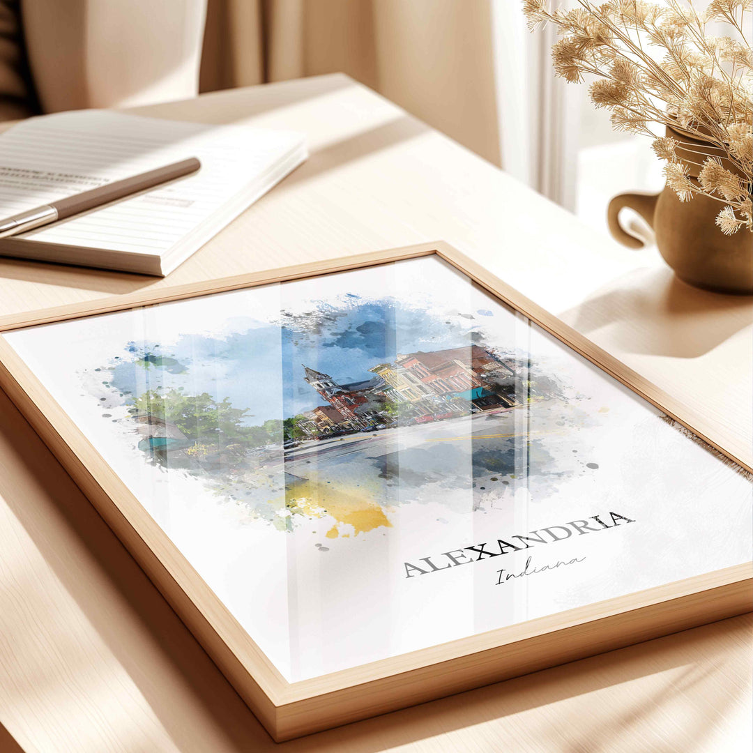 Alexandria, Indiana – Watercolor Art Print