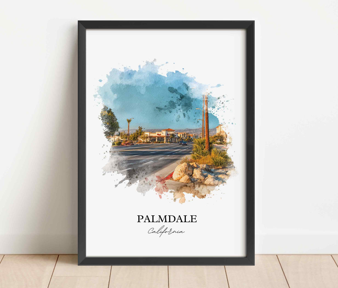 Palmdale, California Wall Art, Palmdale Print, California Watercolor Art, Los Angeles Gift, Travel Print, Travel Poster, Housewarming Gift