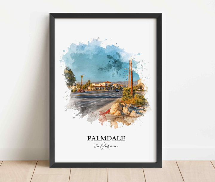 Palmdale, California Wall Art, Palmdale Print, California Watercolor Art, Los Angeles Gift, Travel Print, Travel Poster, Housewarming Gift