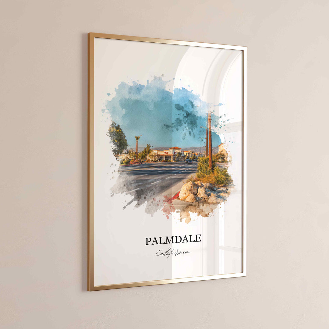 Palmdale, California Wall Art, Palmdale Print, California Watercolor Art, Los Angeles Gift, Travel Print, Travel Poster, Housewarming Gift