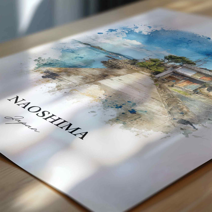 Naoshima, Japan – Watercolor Art Print