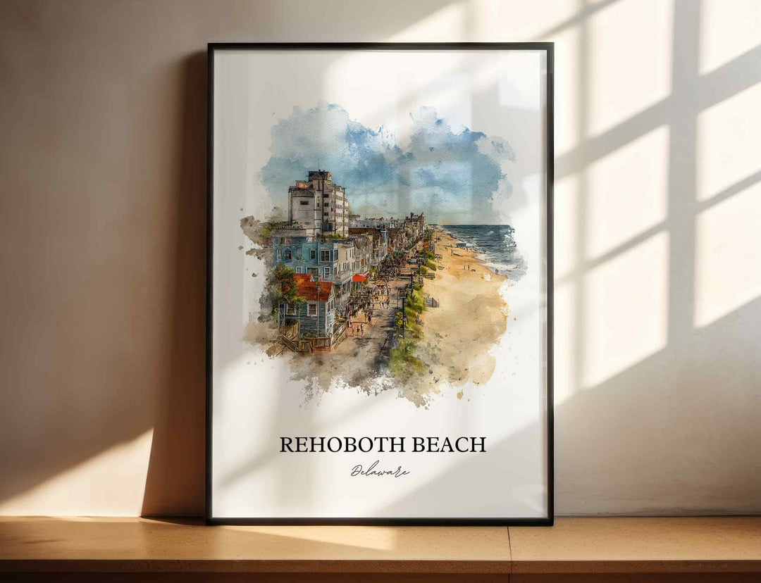 Rehoboth Beach, Delaware – Watercolor Art Print