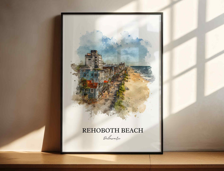 Rehoboth Beach, Delaware – Watercolor Art Print
